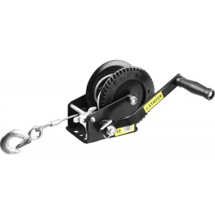 Лебедка ручная барабанная STAYER &quot;MASTER&quot;, тяговая, тросовая, 0,9т, 8м 43112-0.9 купить в Новом Уренгое