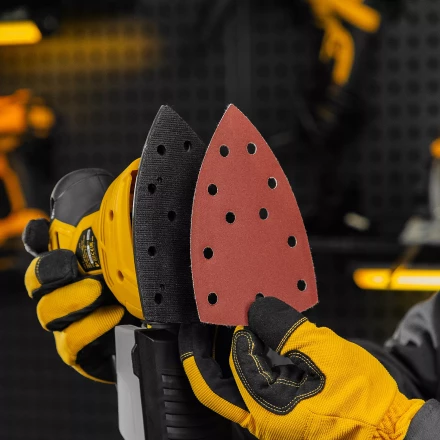 Треугольник абразивный на ворc. подложке под "липучку", перф., P 320, 150х150х100 мм, 5 шт. Denzel 738677 купить в Новом Уренгое