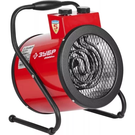 Пушка ЗУБР "МАСТЕР" "круглая" тепловая электрическая, гладкий нерж ТЭН, 2/1 кВт, 220В ЗТП-2000_М2 купить в Новом Уренгое