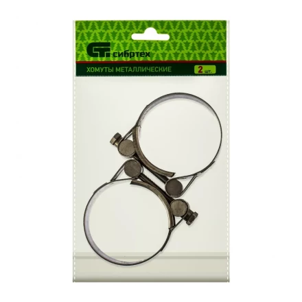 Хомуты металлические силовые 56-59 мм ширина 22 мм шарнирный W4 2 шт Сибртех 475433 купить в Новом Уренгое