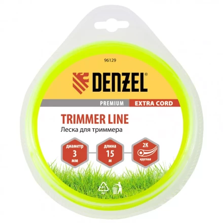 Леска для триммера двухкомпонентная круглая 3,0 мм 15 м Extra cord Denzel 96129 купить в Новом Уренгое