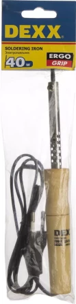 Паяльник DEXX с деревянной рукояткой, конус, 40Вт 55416-40 купить в Новом Уренгое