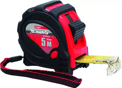 Рулетка Status magnet 3 fixations 5 м х 25 мм обрезиненный корпус зацеп с магнитом  MATRIX 31005 купить в Новом Уренгое