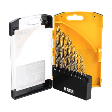 Набор сверл по металлу Denzel, 1-10 мм, Р6М5К8-TiN, Golden Tip, 10 шт 723005 купить в Новом Уренгое