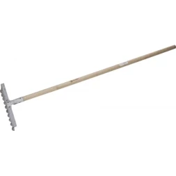 Грабли ЗУБР из нержавеющей стали, 10 витых зубцов, деревянный черенок 4-39481-10