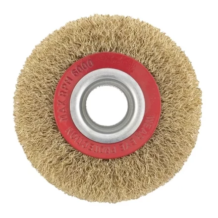 Щетка для точила 100 мм посадка 20 мм плоская латунированная витая проволока MTX 74658 купить в Новом Уренгое