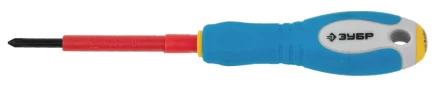 ЗУБР &quot;ПРОФИ ЭЛЕКТРИК&quot;. Отвертка Cr-V, трехкомпонент рукоятка, высоковольтная до ~1000В, PH №0, 60 мм 25262-0-060 купить в Новом Уренгое