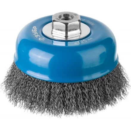 ЗУБР &quot;ПРОФЕССИОНАЛ&quot;. Щетка чашечная для УШМ, витая стальная проволока 0,3мм, 125ммхМ14 35261-125_z02 купить в Новом Уренгое