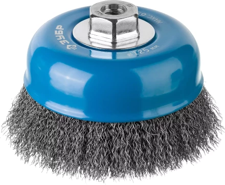 ЗУБР &quot;ПРОФЕССИОНАЛ&quot;. Щетка чашечная для УШМ, витая стальная проволока 0,3мм, 125ммхМ14 35261-125_z02 купить в Новом Уренгое