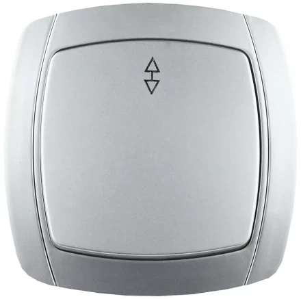 Выключатель СВЕТОЗАР &quot;АКЦЕНТ&quot; проходной одноклавишный в сборе, цвет серебристый металлик, 10А/~250В SV-54237-SM купить в Новом Уренгое