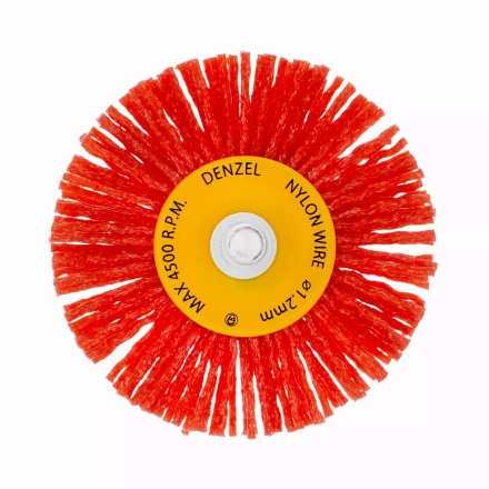 Щетка для дрели Denzel, 65 мм, Плоская, со шпилькой, нейлоновая щетина, 74433 купить в Новом Уренгое
