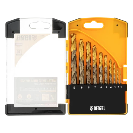 Набор сверл по металлу Denzel 723006, 1,5-6,5мм, Р6М5К8-TiN, Golden Tip, 13 шт купить в Новом Уренгое