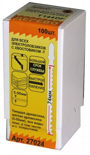 Пилка для электролобзика T144 DF BiM 1шт/100 Энкор 27024 купить в Новом Уренгое