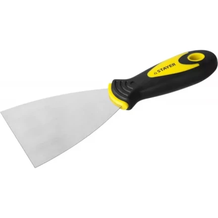 Шпатель STAYER &quot;MASTER&quot; нержавеющее профилированное полотно, 2к ручка, 100мм 10041-10 купить в Новом Уренгое