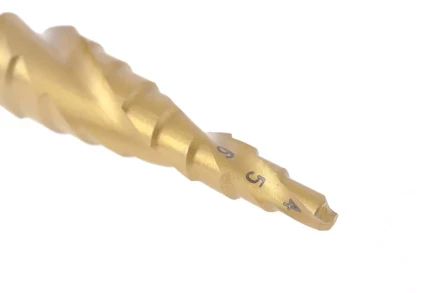 Сверло ступенчатое 4-5-6-7-8-9-10-11-12 мм HSS спиральный Профиль шестигранный хвостовик Matrix 72353 купить в Новом Уренгое