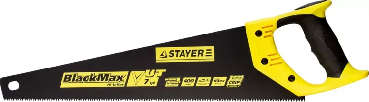 Ножовка универсальная (пила) STAYER BlackMAX 400 мм, 7TPI, тефлон покрытие, рез вдоль и поперек волокон, для средних заготовок, фанеры, ДСП, МДФ 2-15081-40 купить в Новом Уренгое