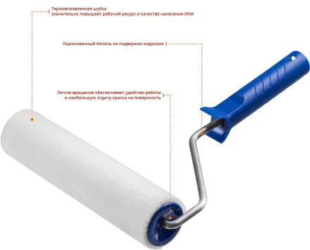 ЗУБР ВЕЛЮР, 8 х 240 мм, бюгель 8 мм, ворс 4 мм, 50% акрил, 50% шерсть, для лаков и эмалей, малярный валик, Профессионал (03514-18) купить в Новом Уренгое