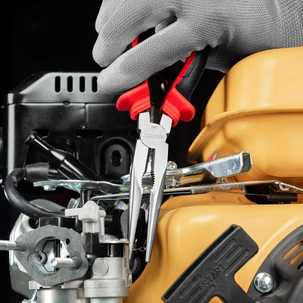 Длинногубцы прямые Matrix, 200 мм, хром-ванадий, двухкомпонентные рукоятки, 17311 купить в Новом Уренгое