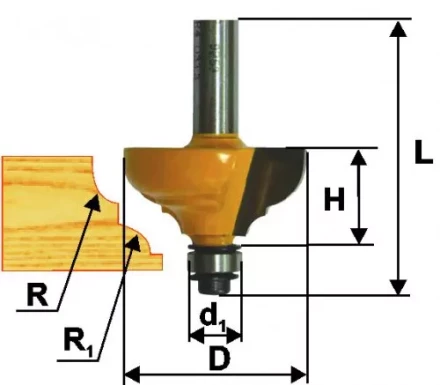 Фреза кром. калевочная ф28,7х12,7мм R4/4мм хв. 8мм Энкор 46262 46262 купить в Новом Уренгое