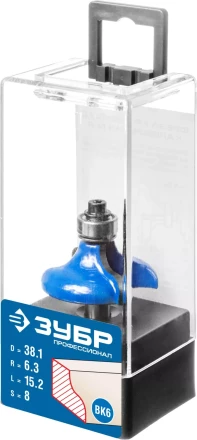 ЗУБР 38.1 x 15 мм, радиус 6.3 мм, фреза кромочная калевочная №8, Профессионал (28710-38.1) купить в Новом Уренгое