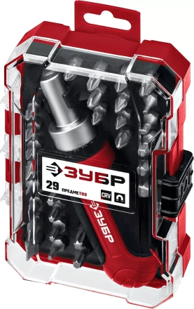ЗУБР Мастер 29, 29 шт, набор: отвертка с насадками (25040) купить в Новом Уренгое