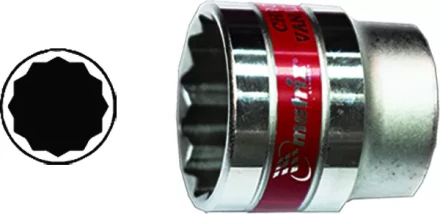 Головка торцевая 19 мм 12-гранная CrV под квадрат 1/2" хромированная  MATRIX MASTER 13691 купить в Новом Уренгое