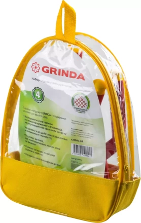 Набор GRINDA: Совок посадочный широкий, совок посадочный узкий, рыхлитель, мотыга-рыхлитель с нейлоновым корпусом, 4 предмета 421360-H4 купить в Новом Уренгое