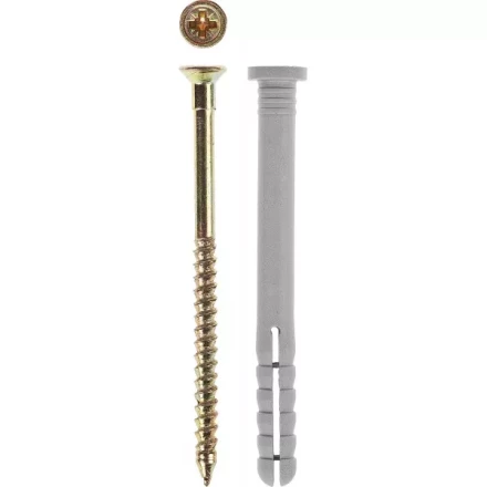 Дюбель-гвоздь ЗУБР полипропиленовый, цилиндрический бортик, 8 x 120 мм, 2 шт 4-301366-08-120 купить в Новом Уренгое