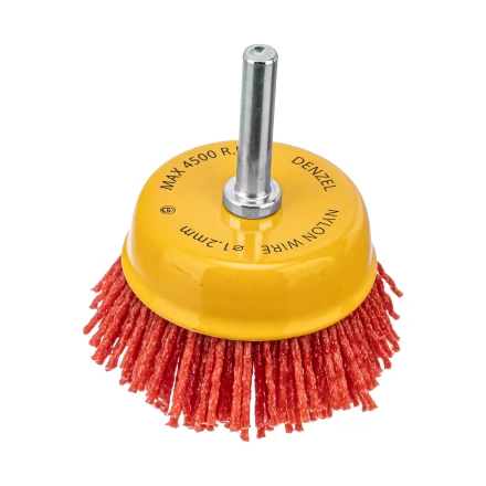 Щетка для дрели Denzel, 65 мм, Чашка, со шпилькой, нейлоновая щетина, 74435 купить в Новом Уренгое