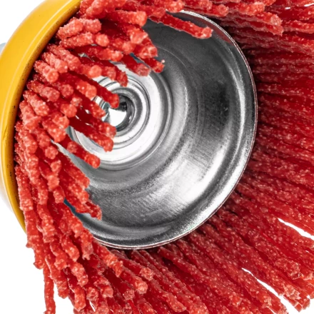 Щетка для дрели Denzel, 65 мм, Чашка, со шпилькой, нейлоновая щетина, 74435 купить в Новом Уренгое