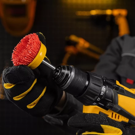 Щетка для дрели Denzel, 65 мм, Чашка, со шпилькой, нейлоновая щетина, 74435 купить в Новом Уренгое