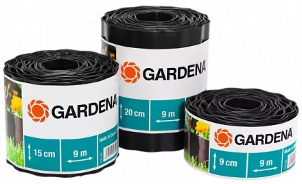 Бордюр черный 20 см , длина 9 м GARDENA купить в Новом Уренгое