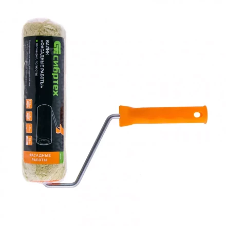 Валик &quot;Фасадные работы&quot; 250 мм ворс 18мм D 48 мм D ручки 8 мм полиакрил полиэстер Сибртех 80175 купить в Новом Уренгое