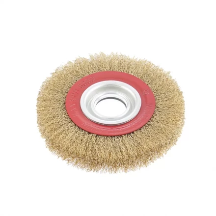 Щетка для точила 200 мм посадка 32 мм плоская латунированная витая проволока MTX 74662 купить в Новом Уренгое