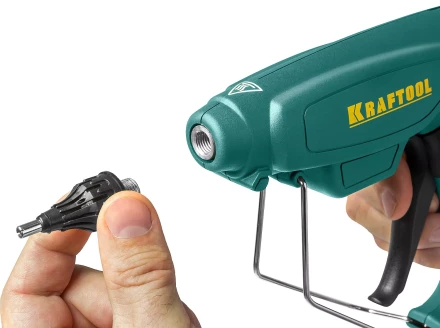 Пистолет клеевой (термоклеящий) &quot;PRO&quot;, KRAFTOOL 06843-220-12, эл, двухкомп корпус, рабоч темп 193град, выход клея 1,2кг/час, d=12мм, 220Вт 06843-220-12 купить в Новом Уренгое