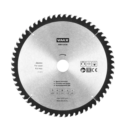 Диск пильный ф250х30 z60 дерево VMX 512436 купить в Новом Уренгое