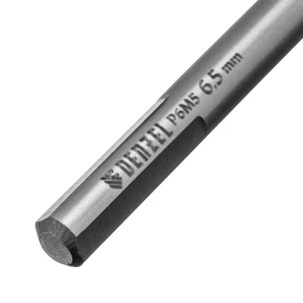 Сверло спиральное по металлу Denzel 6,5 x 93мм, Р6М5, Golden Tip, многогранная заточка, 718279 купить в Новом Уренгое
