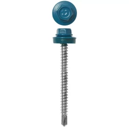 Саморезы ЗУБР окраш., RAL 5009 небесно-голуб., для крепл. кров. матер. к дерев. обреш., 4.8x80мм, 700шт 4-300310-48-080-5009