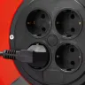 Удлинитель на катушке "ПВС 307", 50 м, 2500 Вт, 4 гнезда, ПВС 3х0,75 кв мм, ЗУБР 55083-50 купить в Новом Уренгое