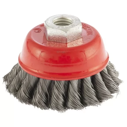 Щетка для УШМ 75 мм М14 &quot;чашка&quot; двухрядная крученая проволока 0,35 мм MTX 74676 купить в Новом Уренгое