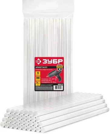 ЗУБР 11 х 300 мм, 34 шт, прозрачные универсальные клеевые стержни (06854-34) купить в Новом Уренгое